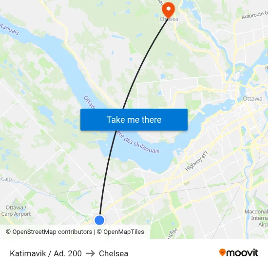 Katimavik / Ad. 200 to Chelsea map