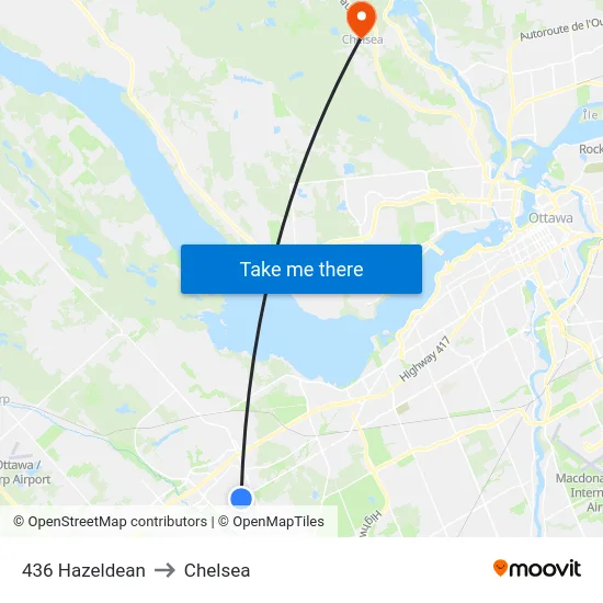 436 Hazeldean to Chelsea map