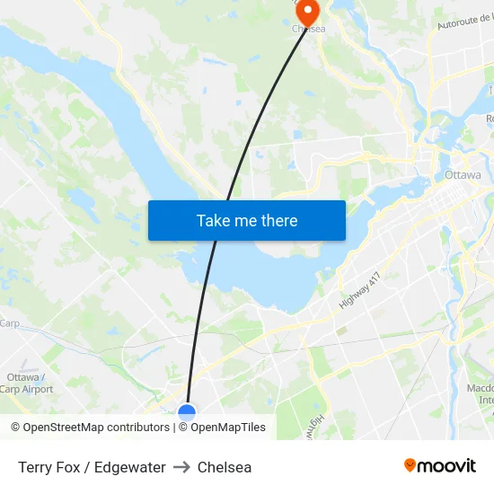 Terry Fox / Edgewater to Chelsea map