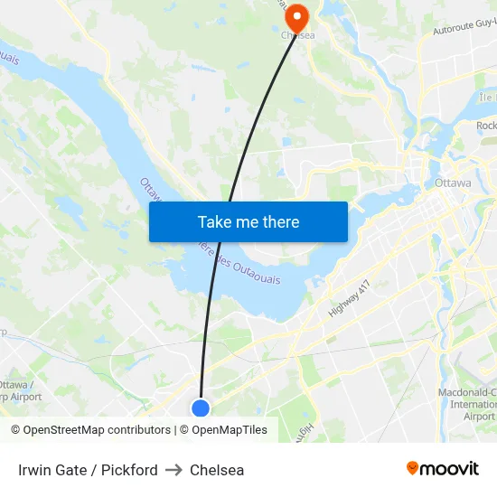 Irwin Gate / Pickford to Chelsea map