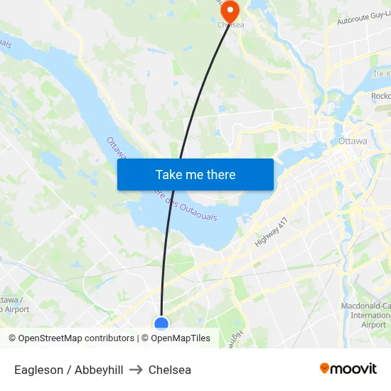 Eagleson / Abbeyhill to Chelsea map
