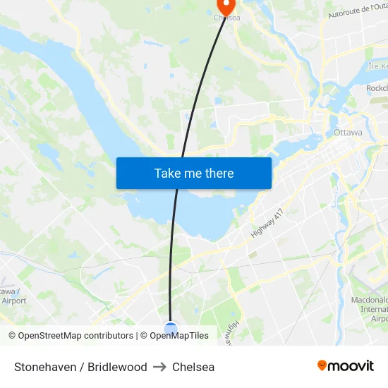 Stonehaven / Bridlewood to Chelsea map
