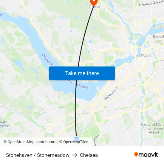 Stonehaven / Stonemeadow to Chelsea map