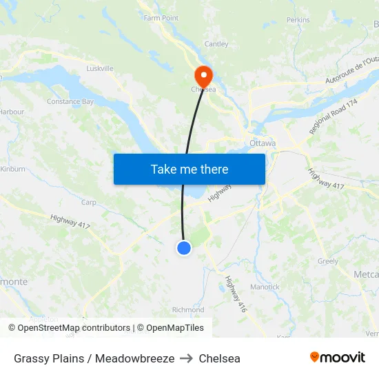 Grassy Plains / Meadowbreeze to Chelsea map