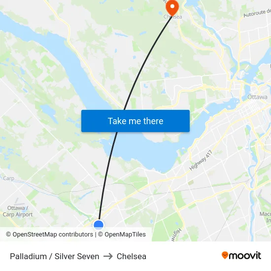 Palladium / Silver Seven to Chelsea map