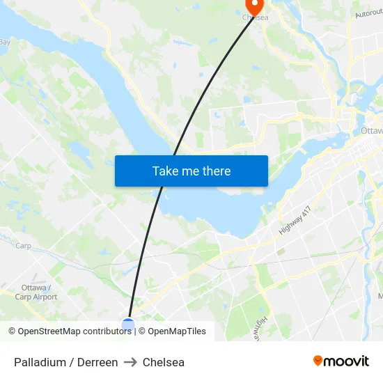 Palladium / Derreen to Chelsea map
