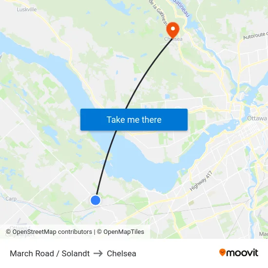 March Road / Solandt to Chelsea map