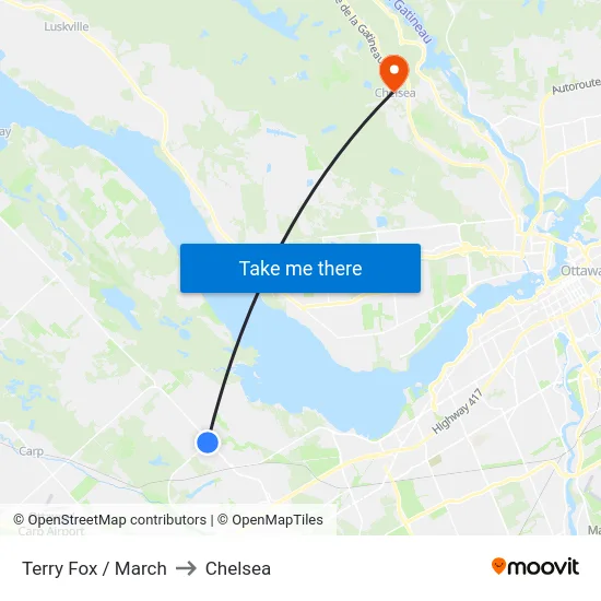Terry Fox / March to Chelsea map