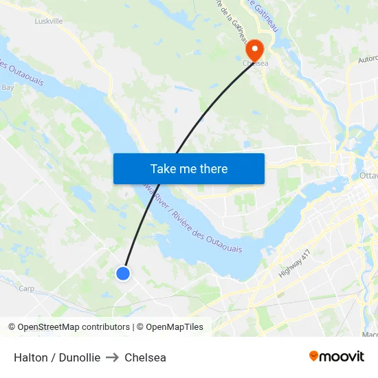 Halton / Dunollie to Chelsea map