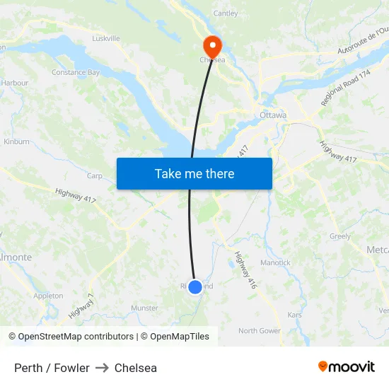Perth / Fowler to Chelsea map