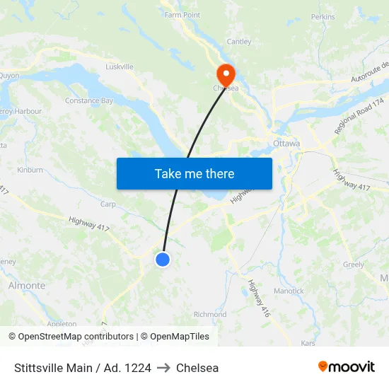 Stittsville Main / Ad. 1224 to Chelsea map