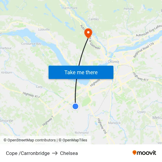 Cope /Carronbridge to Chelsea map