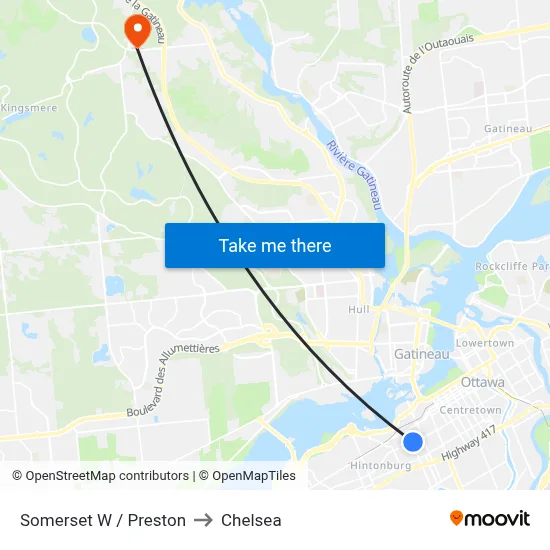 Somerset W / Preston to Chelsea map