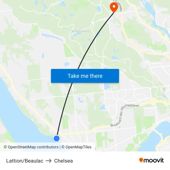 Lattion/Beaulac to Chelsea map