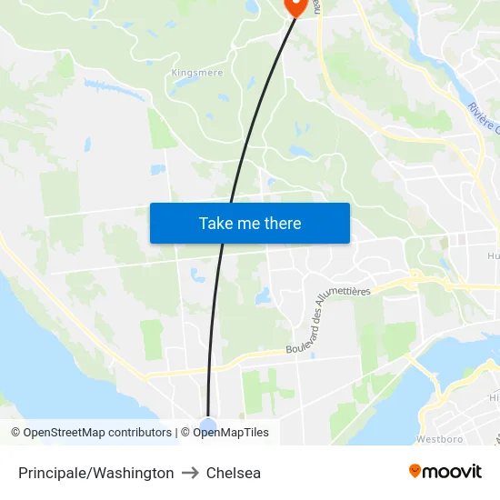 Principale/Washington to Chelsea map