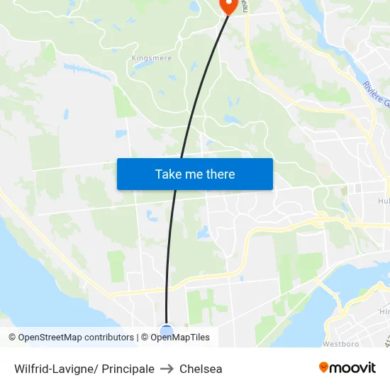 Wilfrid-Lavigne/ Principale to Chelsea map
