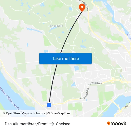 Des Allumettières/Front to Chelsea map