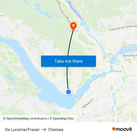De Lucerne/Fraser to Chelsea map