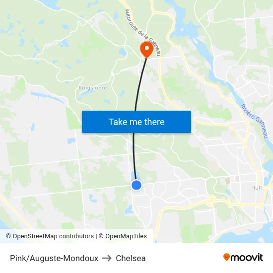 Pink/Auguste-Mondoux to Chelsea map