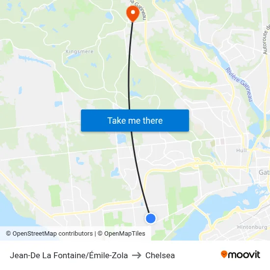 Jean-De La Fontaine/Émile-Zola to Chelsea map