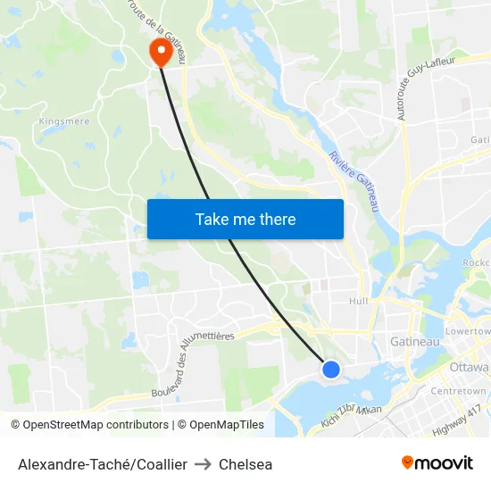 Alexandre-Taché/Coallier to Chelsea map