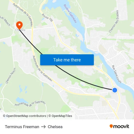 Terminus Freeman to Chelsea map