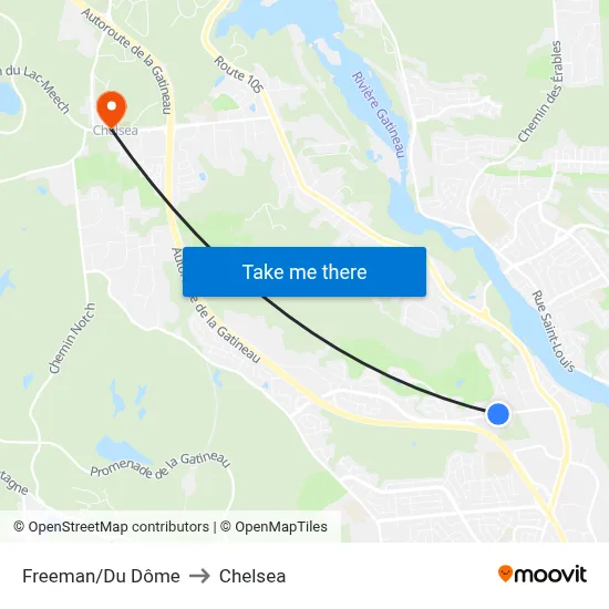 Freeman/Du Dôme to Chelsea map