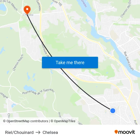 Riel/Chouinard to Chelsea map