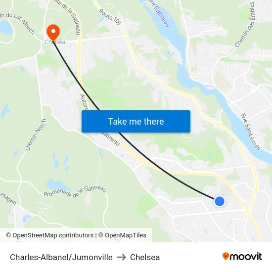 Charles-Albanel/Jumonville to Chelsea map
