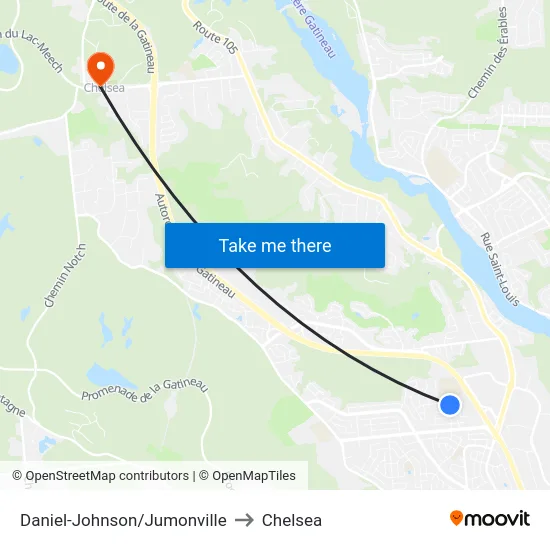Daniel-Johnson/Jumonville to Chelsea map