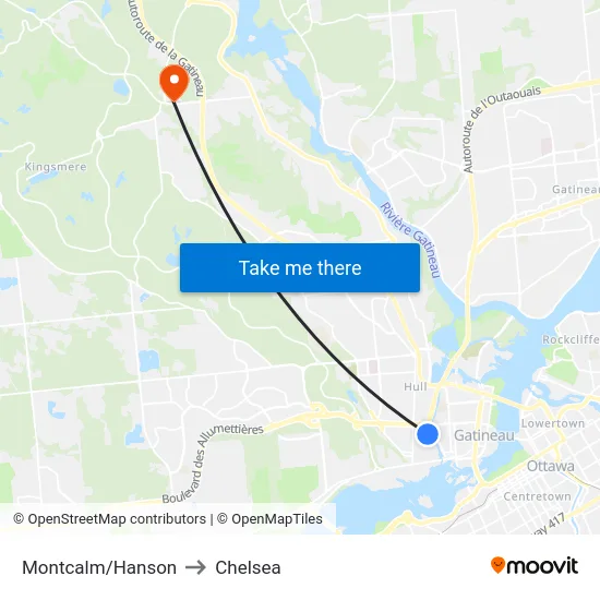 Montcalm/Hanson to Chelsea map