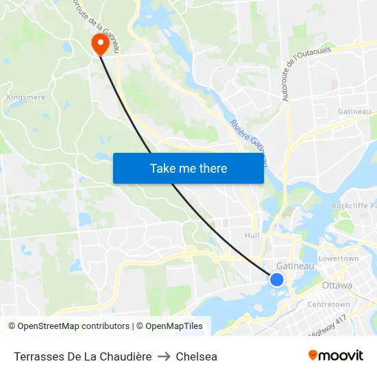 Terrasses De La Chaudière to Chelsea map