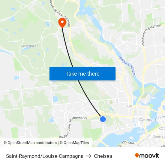 Saint-Raymond/Louise-Campagna to Chelsea map