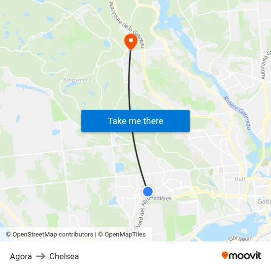 Agora to Chelsea map