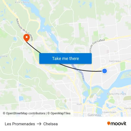 Les Promenades to Chelsea map