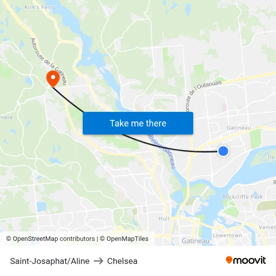Saint-Josaphat/Aline to Chelsea map