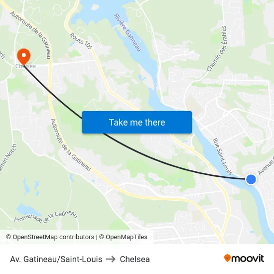 Av. Gatineau/Saint-Louis to Chelsea map