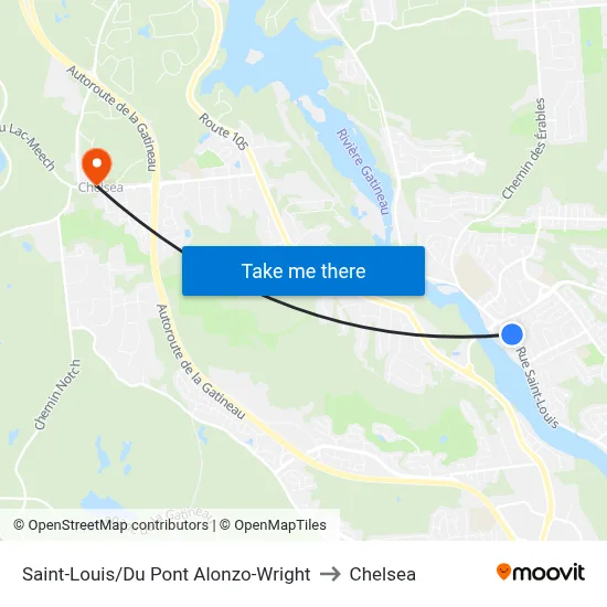 Saint-Louis/Du Pont Alonzo-Wright to Chelsea map