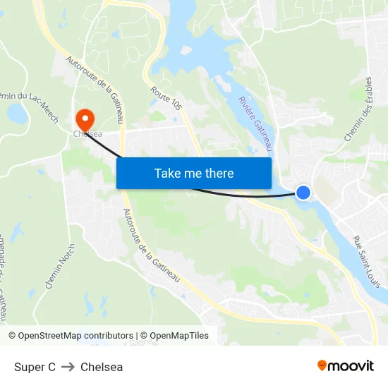 Super C to Chelsea map