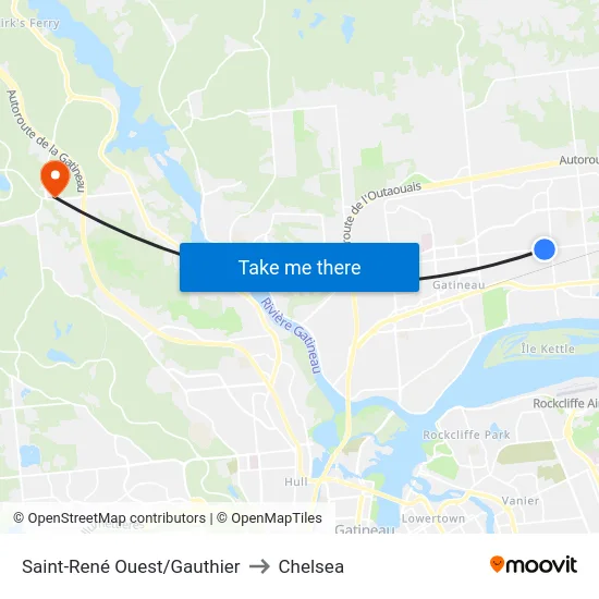 Saint-René Ouest/Gauthier to Chelsea map