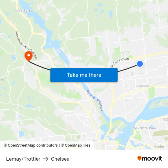 Lemay/Trottier to Chelsea map