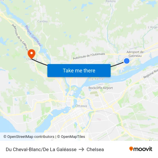 Du Cheval-Blanc/De La Galéasse to Chelsea map