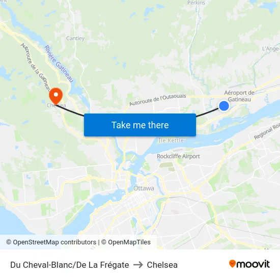 Du Cheval-Blanc/De La Frégate to Chelsea map