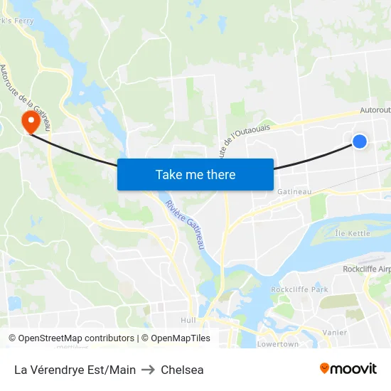 La Vérendrye Est/Main to Chelsea map