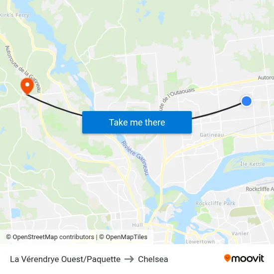 La Vérendrye Ouest/Paquette to Chelsea map