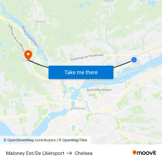 Maloney Est/De L'Aéroport to Chelsea map