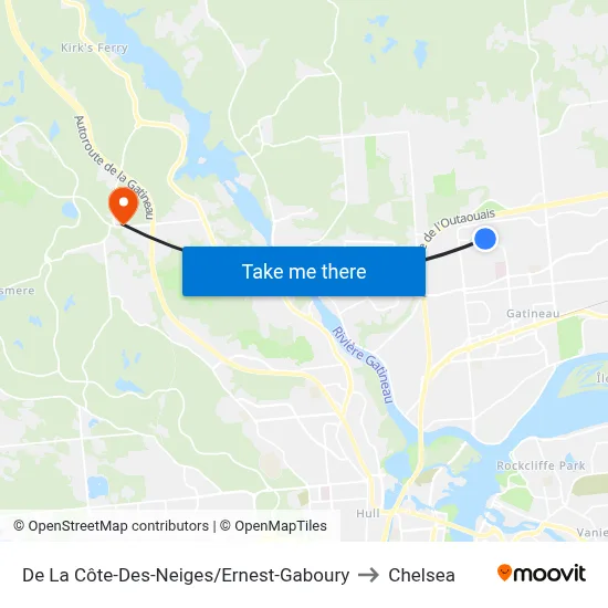 De La Côte-Des-Neiges/Ernest-Gaboury to Chelsea map