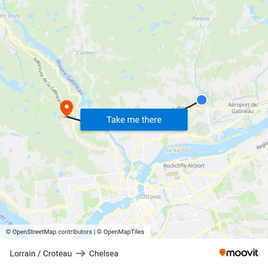 Lorrain / Croteau to Chelsea map