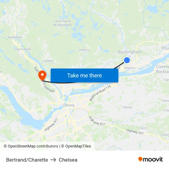 Bertrand/Charette to Chelsea map