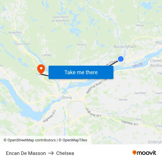Encan De Masson to Chelsea map